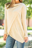 Alaue Long Sleeves Irregular Hem T-shirt