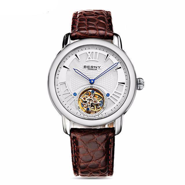 "Billion" Luxury Mechanical Watch with Crocodile Strap