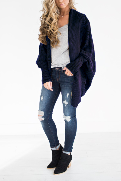 Alaue Bonjour Dolman Sleeves Cardigan