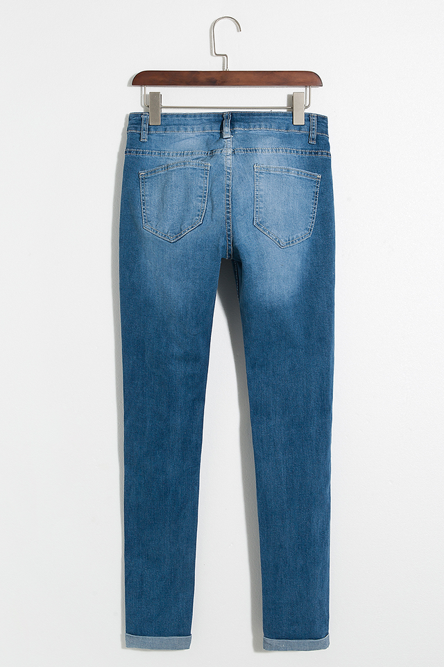 Alaue Falling Love With Distressed Ripped Denim