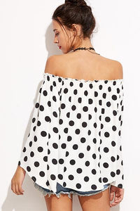 Alaue Youthful Stmosphere Dots Print Blouses