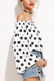 Alaue Youthful Stmosphere Dots Print Blouses