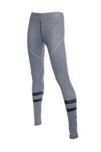 Alaue An Unusual Path Stripe Printing Leggings