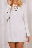 Alaue Pick Lace-up Long Sleeves Sweater