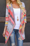 Alaue All Day Stripe Knitting Asymmetrical Cardigan