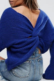 Alaue Sexy Lady V Neck Backless Sweater