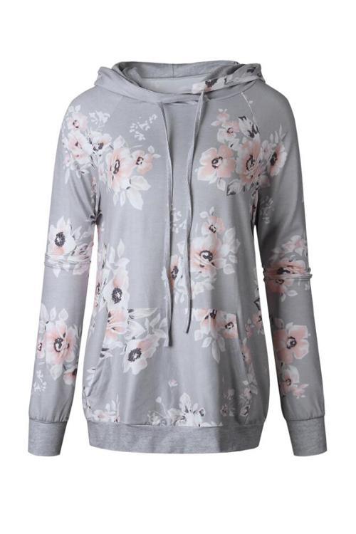 Alaue Flower Field Long Sleeves Casual Hoodies