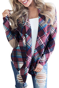 Alaue Plaid World Long Sleeves Cardigan