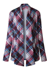 Alaue Plaid World Long Sleeves Cardigan