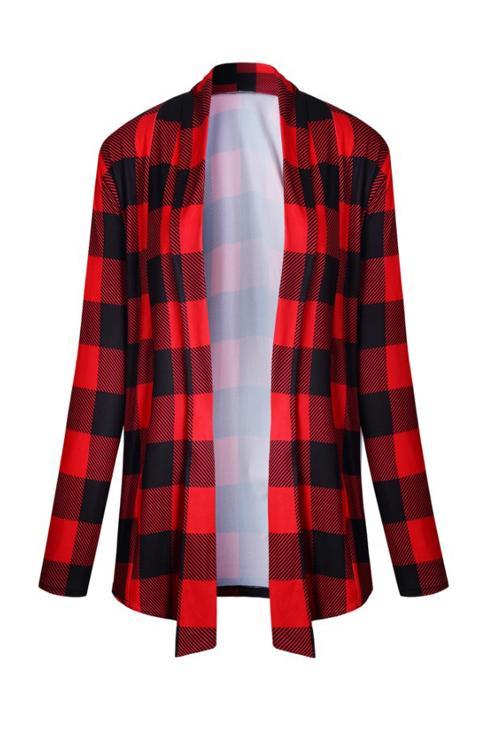 Alaue Plaid World Long Sleeves Cardigan