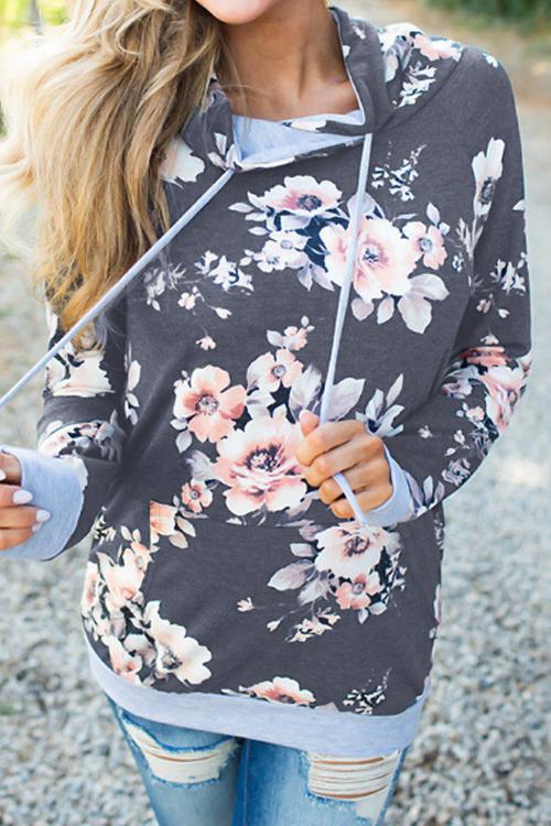 Alaue Flower Field Long Sleeves Casual Hoodies