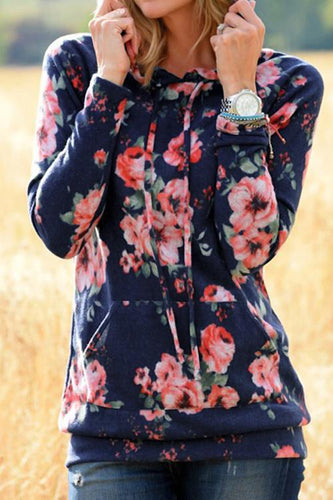 Alaue Warming Trend Floral Printing Hoodie