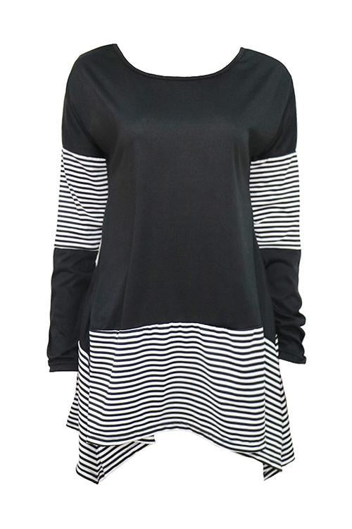 Alaue To Be Adored Irregular Striped T-shirt