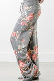 Alaue Gray Floral Printed Blending Pants