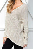 Alaue Knitting V Neck Long Sleeve Sweaters