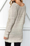 Alaue Knitting V Neck Long Sleeve Sweaters