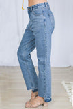 Alaue Asymmetry Blue Denim Jeans