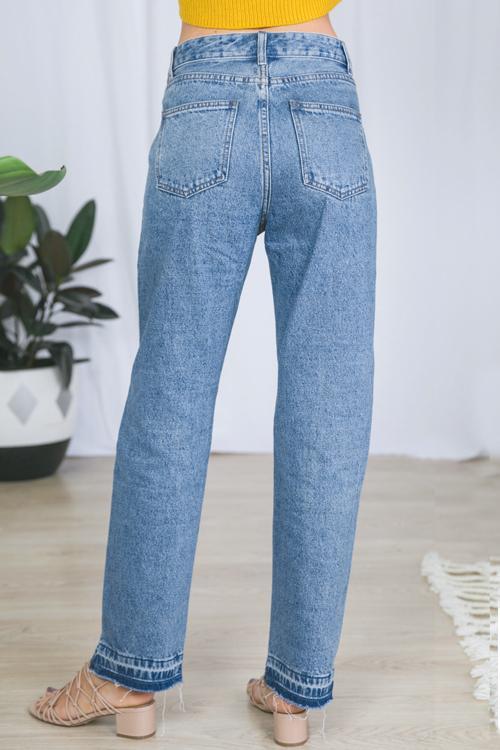 Alaue Asymmetry Blue Denim Jeans