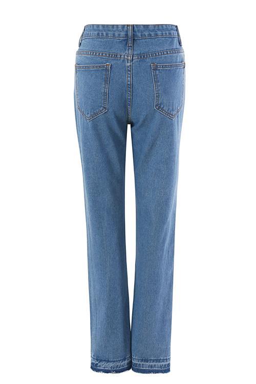 Alaue Asymmetry Blue Denim Jeans