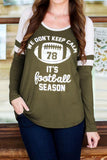 Alaue letters Printing Patchwork Long Sleeve Letter T-shirt