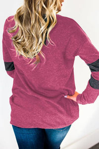 Alaue Long Sleeve Splice T-shirt