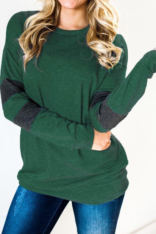 Alaue Long Sleeve Splice T-shirt