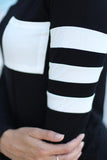 Alaue O Neck Long Sleeve Striped T-shirt