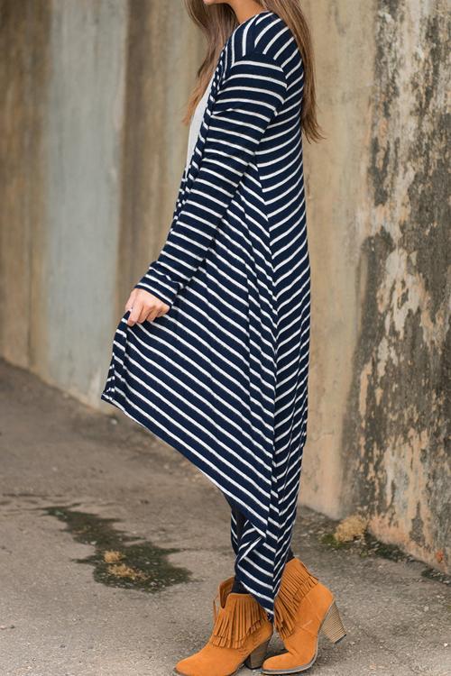 Alaue Beauty lightweight Stripe Long Cardigan