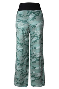 Alaue Camouflage Printed Drawstring Wide Leg Pants