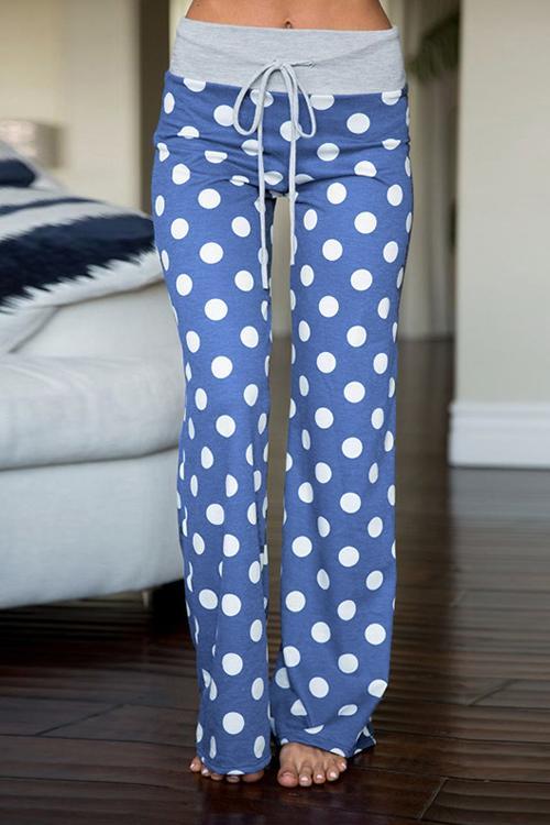 Alaue Dots Print Loose Pants