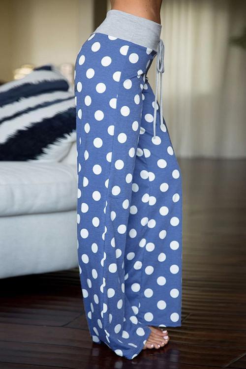 Alaue Dots Print Loose Pants