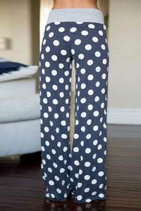 Alaue Dots Print Loose Pants