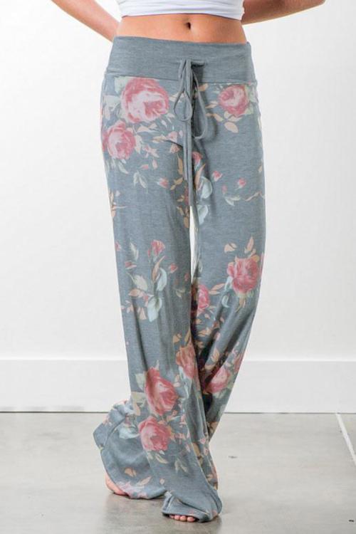 Alaue Women Floral Printed Loose Pants