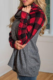 Alaue Sincerely Yours Plaid Detailed Cowl Neck Top