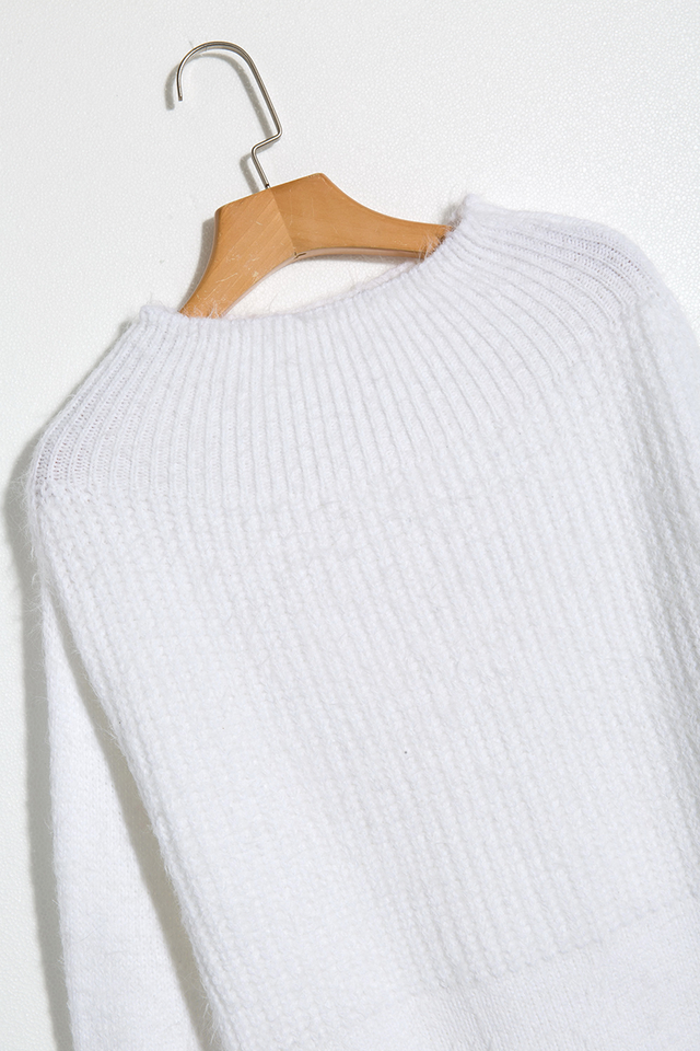 Alaue Off The Shoulder Warm Heart Sweater