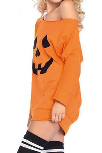 Alaue Halloween Night Dew Shoulder T-shirt