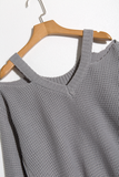 Alaue V Neck Grey Acrylic Sweater