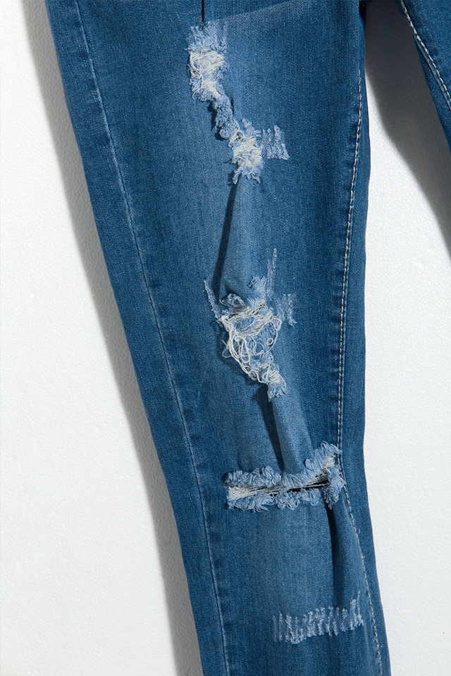 Alaue Falling Love With Distressed Ripped Denim