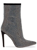 Black Suede Two Tone Diamante Boots