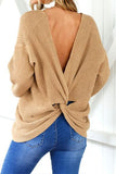 Alaue Sexy Lady V Neck Backless Sweater