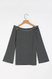 Alaue Seeking Off The Shoulder Striped T-shirt