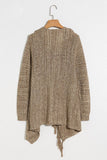 Alaue Speckled Fringe Soft Tassel Dark Grey Cardigan