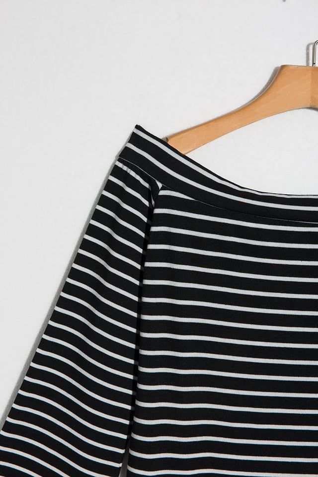 Alaue Seeking Off The Shoulder Striped T-shirt