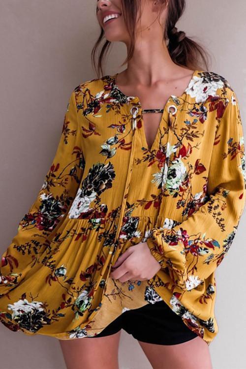 Alaue Blossom Type Of Yellow Shirt