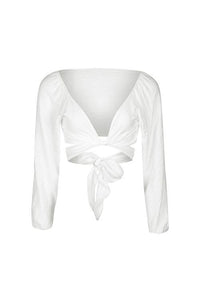 Alaue It's A V Neck Lace-up Blouses